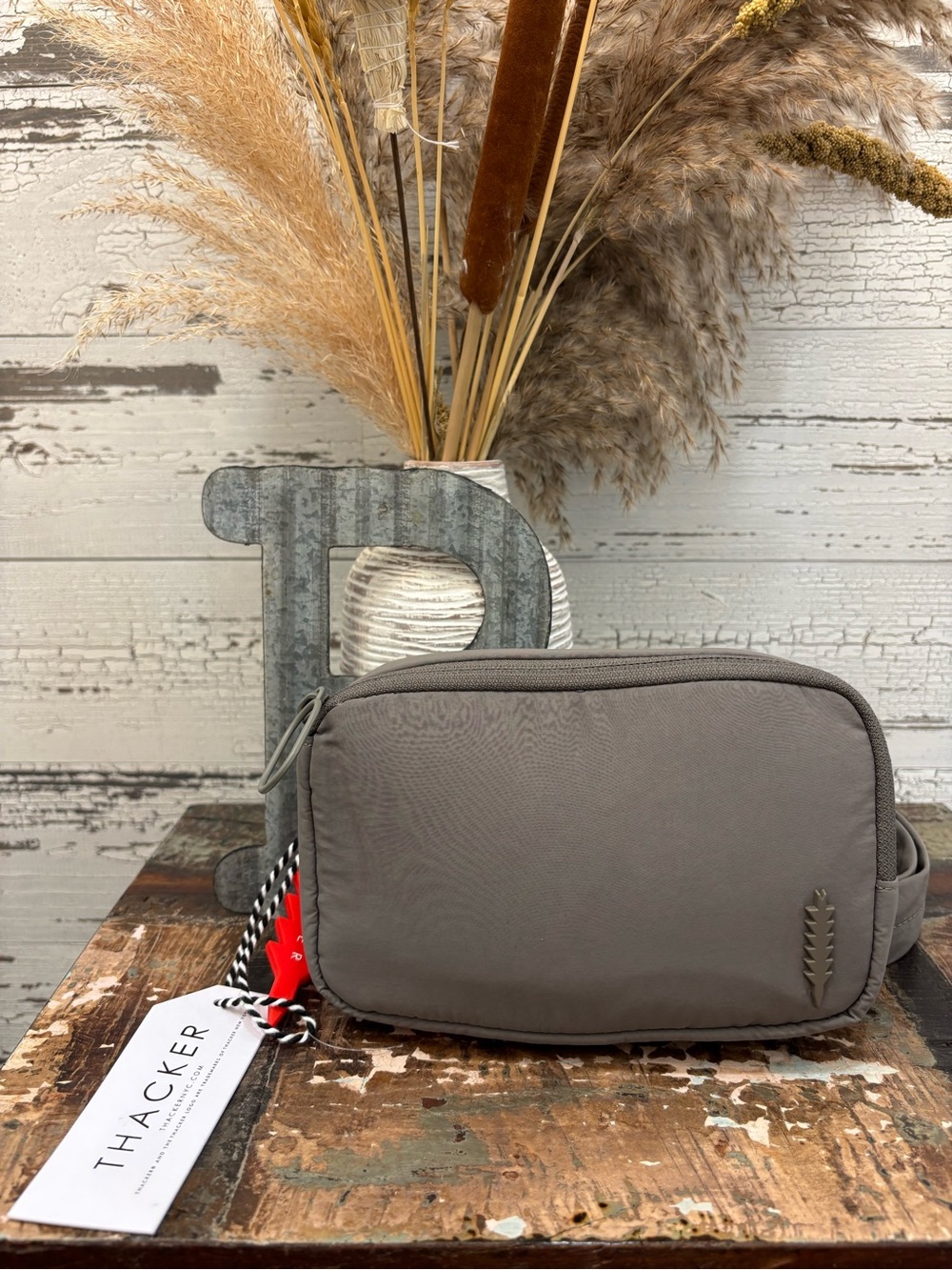 Thacker NWR Neutral Gray Pouch Purse